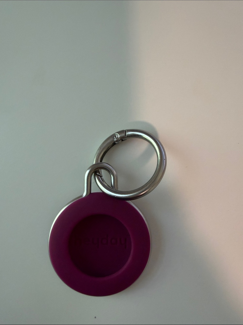 heyday Silicone Tracker Tag Holder with Silver Key Ring - Purple